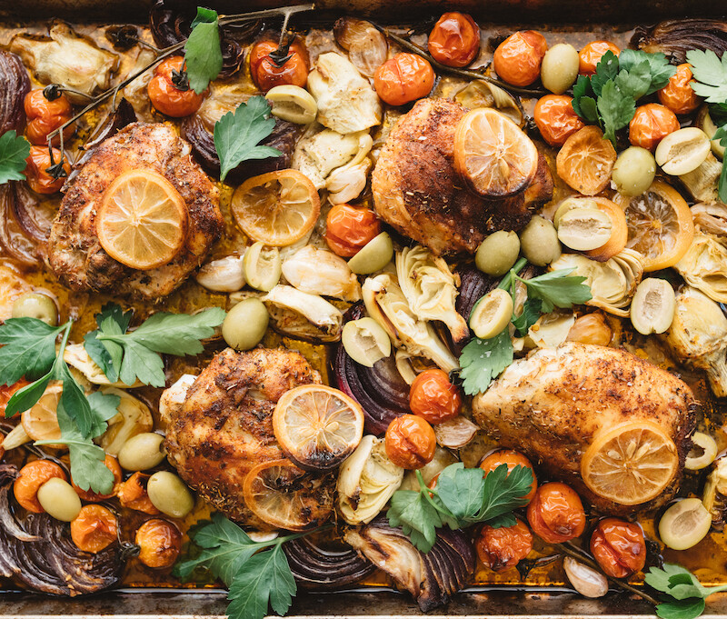 Sheet Pan Lemon Chicken with Spring Veggies