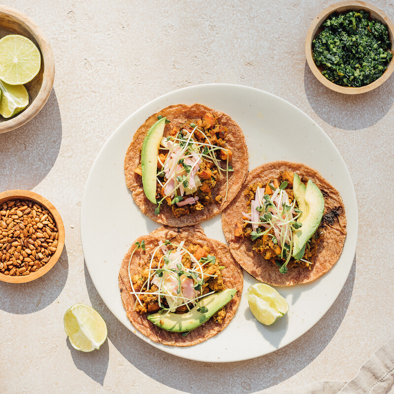 Vegan chorizo tacos_easy vegetarian meals for one