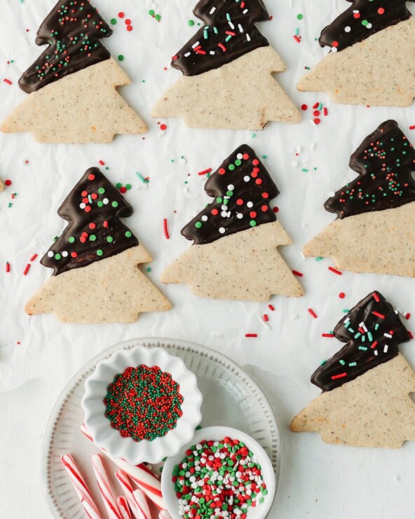 chocolate dipped orange chai sugar cookies