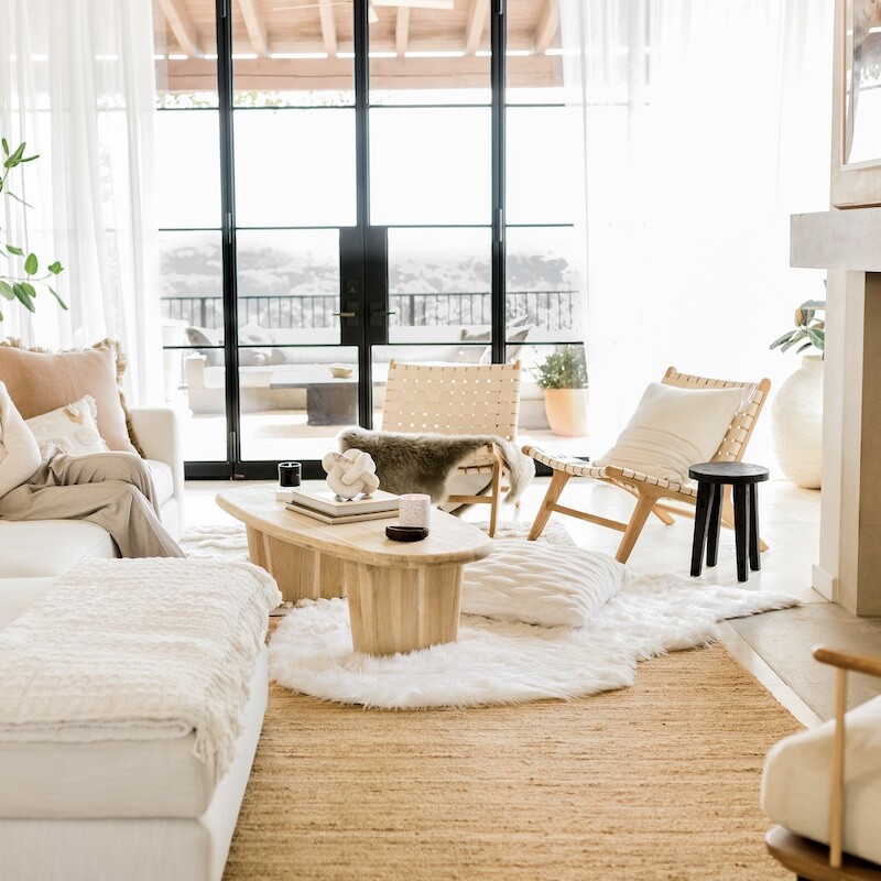 light and airy neutral living room in Austin