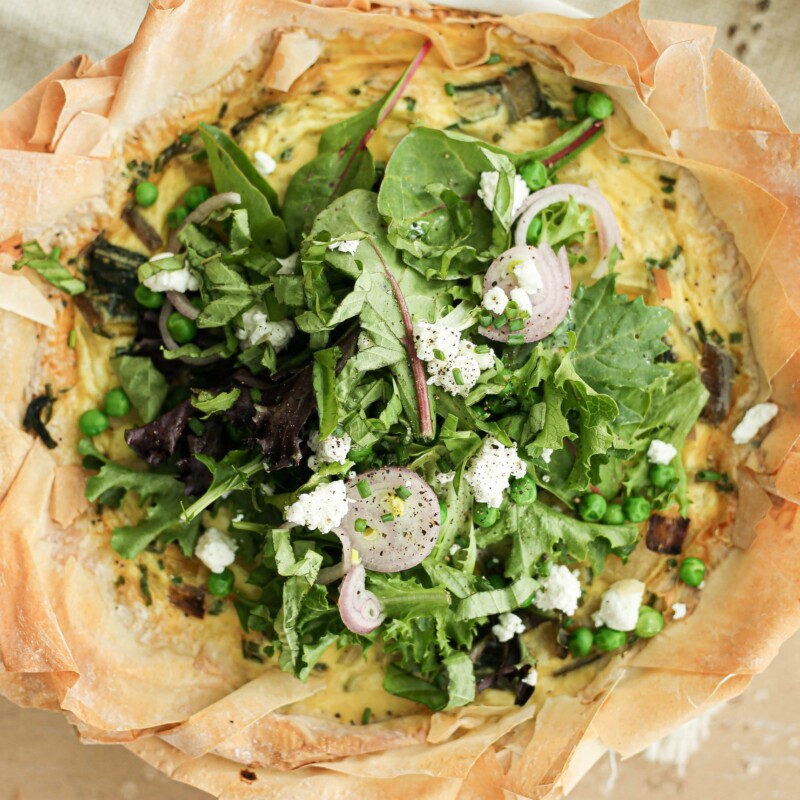 easy spring onion quiche