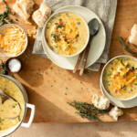 a healthy broccoli cheddar soup