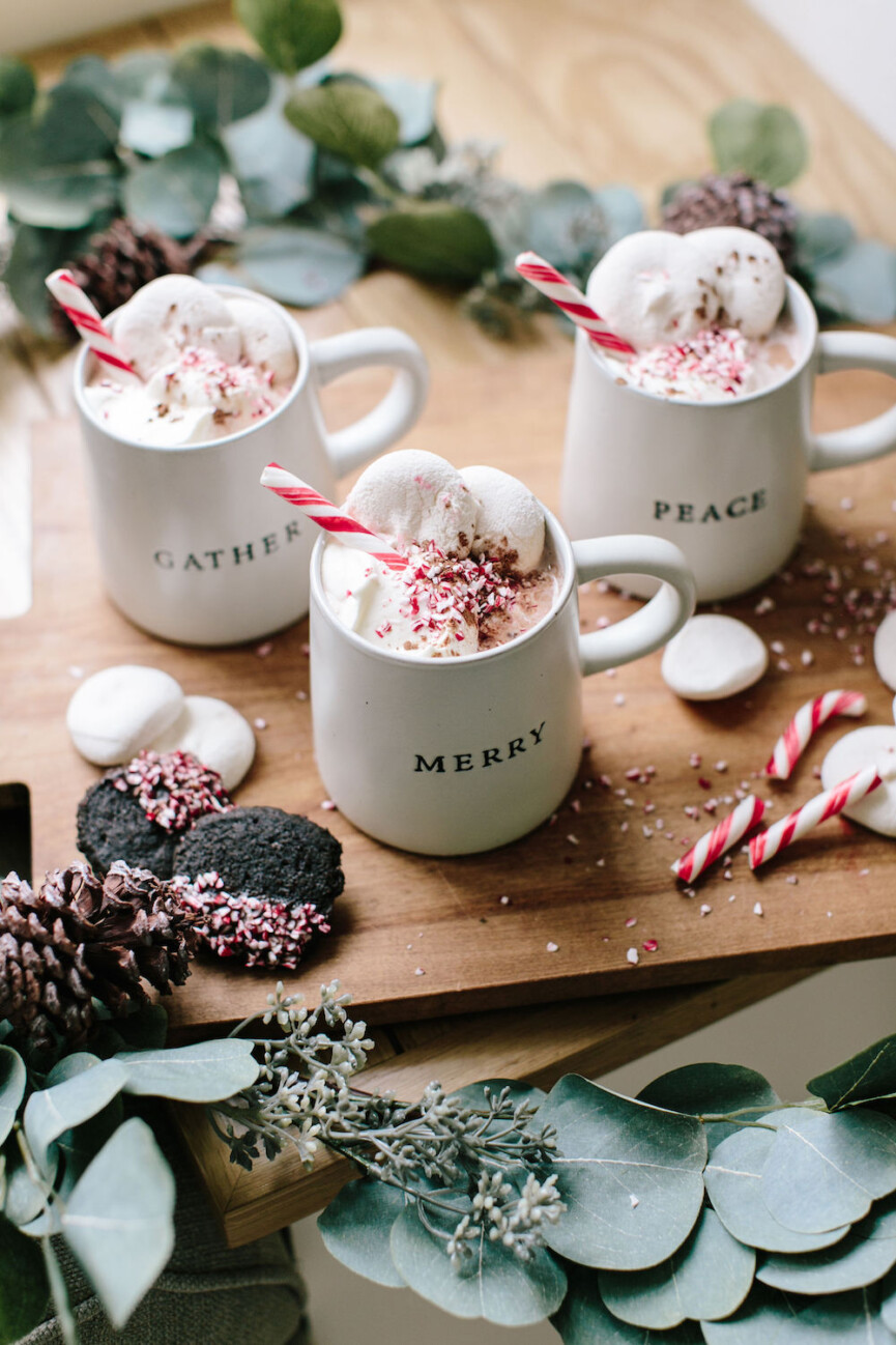 boozy peppermint hot chocolate