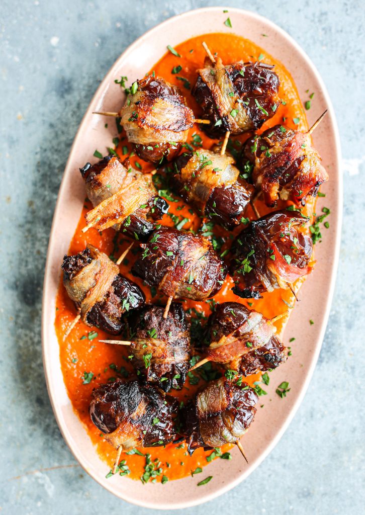 Chorizo-Stuffed Bacon-Wrapped Dates_gluten free dairy free appetizers