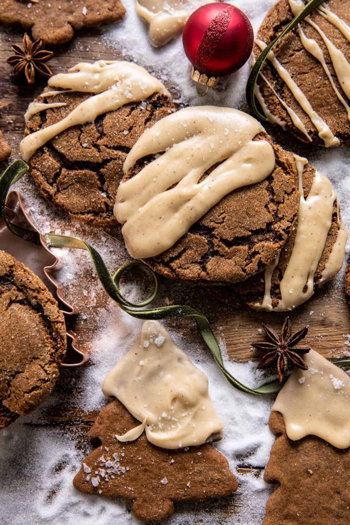 Soft Gingerbread Latte Cookies with Brown Butter Icing