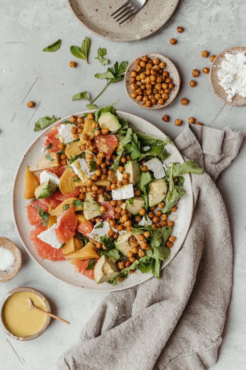 grapefruit avocado salad with golden beets_how often should you poop