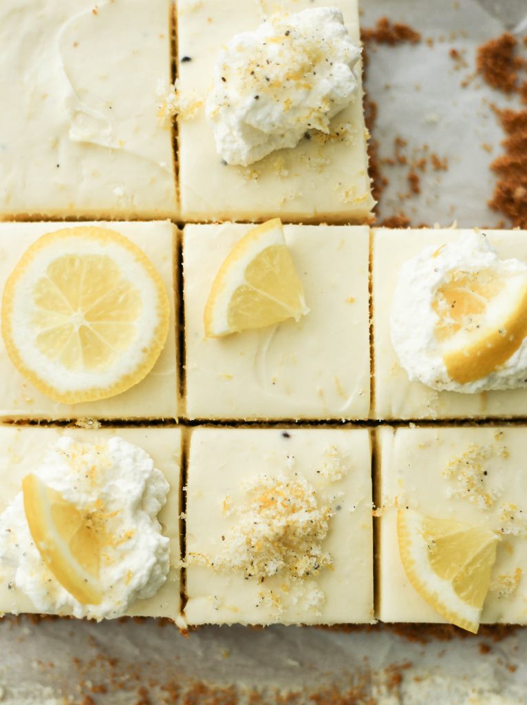 no bake white chocolate lemon cardamom slices 