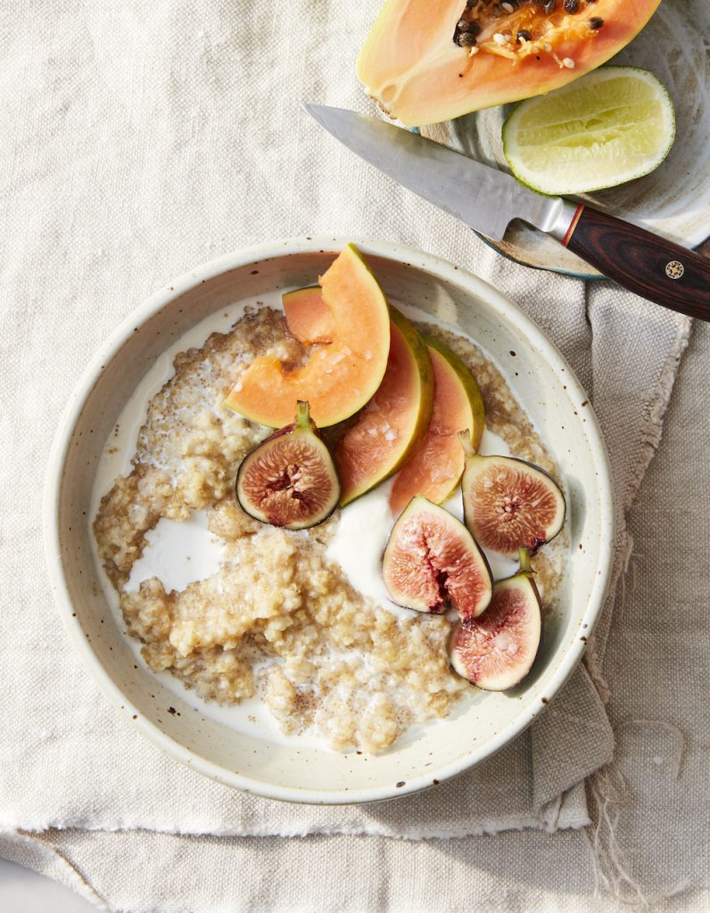 Millet and Amaranth Porridge with Figs and Papaya