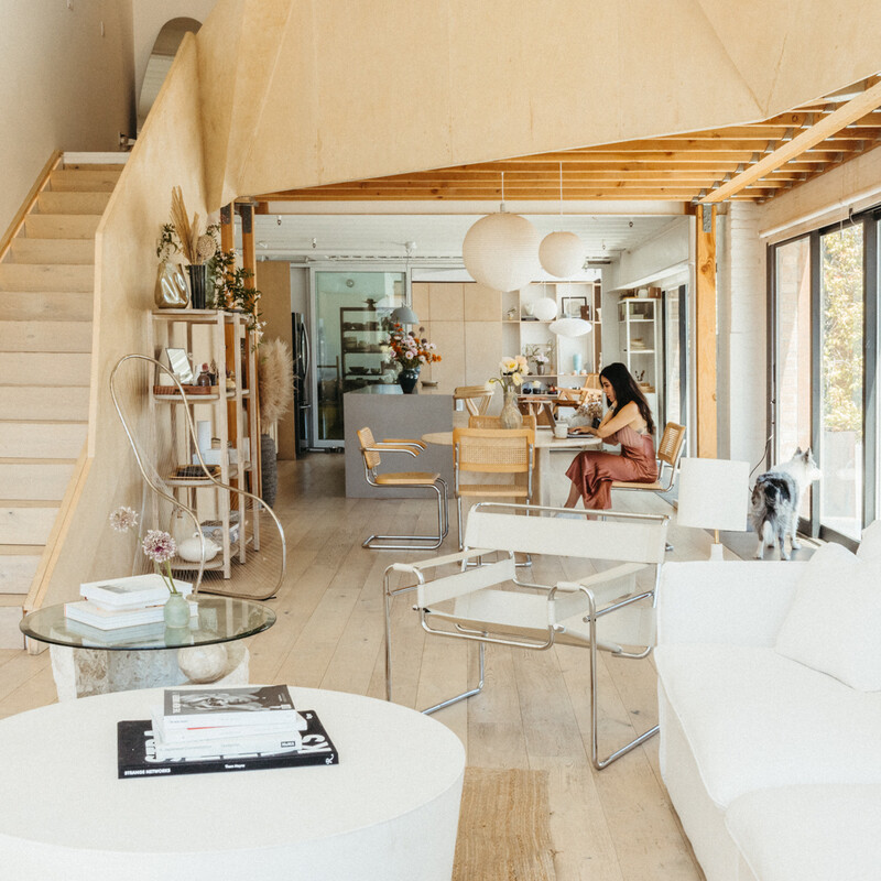 Modern, bright living room.