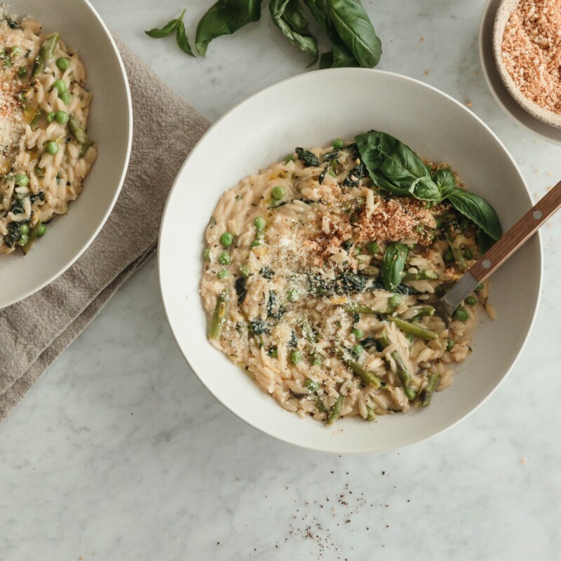 one pot spring parmesan orzo