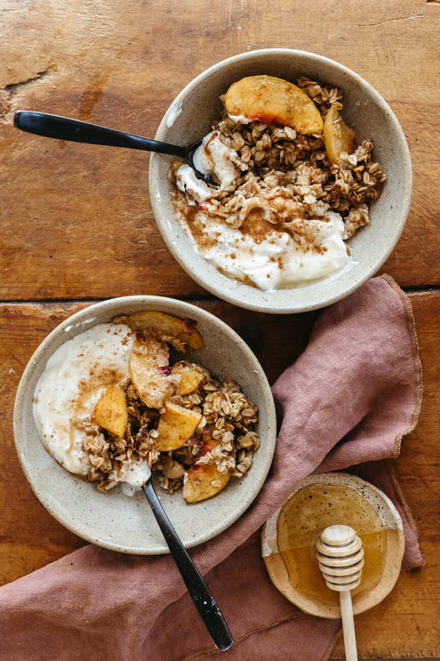 Peach baked oatmeal.