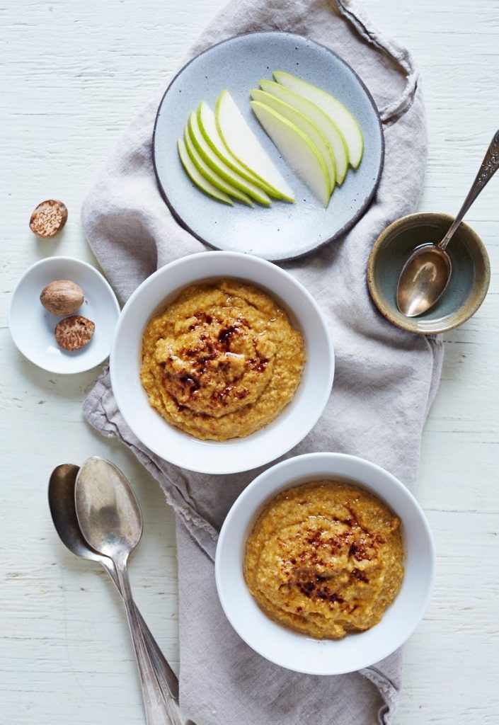 creamy pumpkin oat bran porridge_healthy breakfast ideas