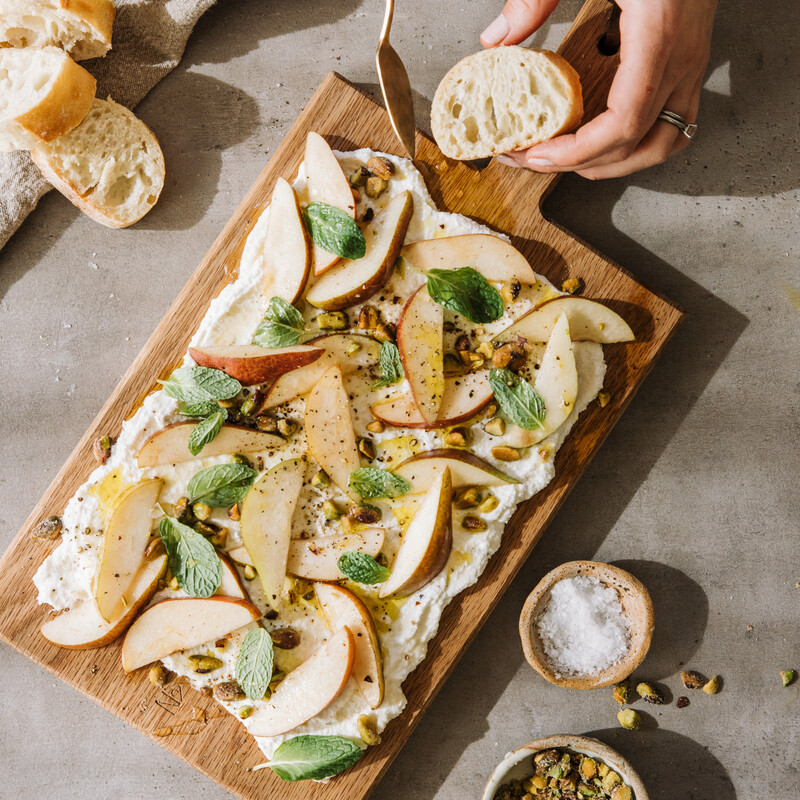 Ricotta board with pears.