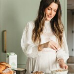 Woman making breakfast.