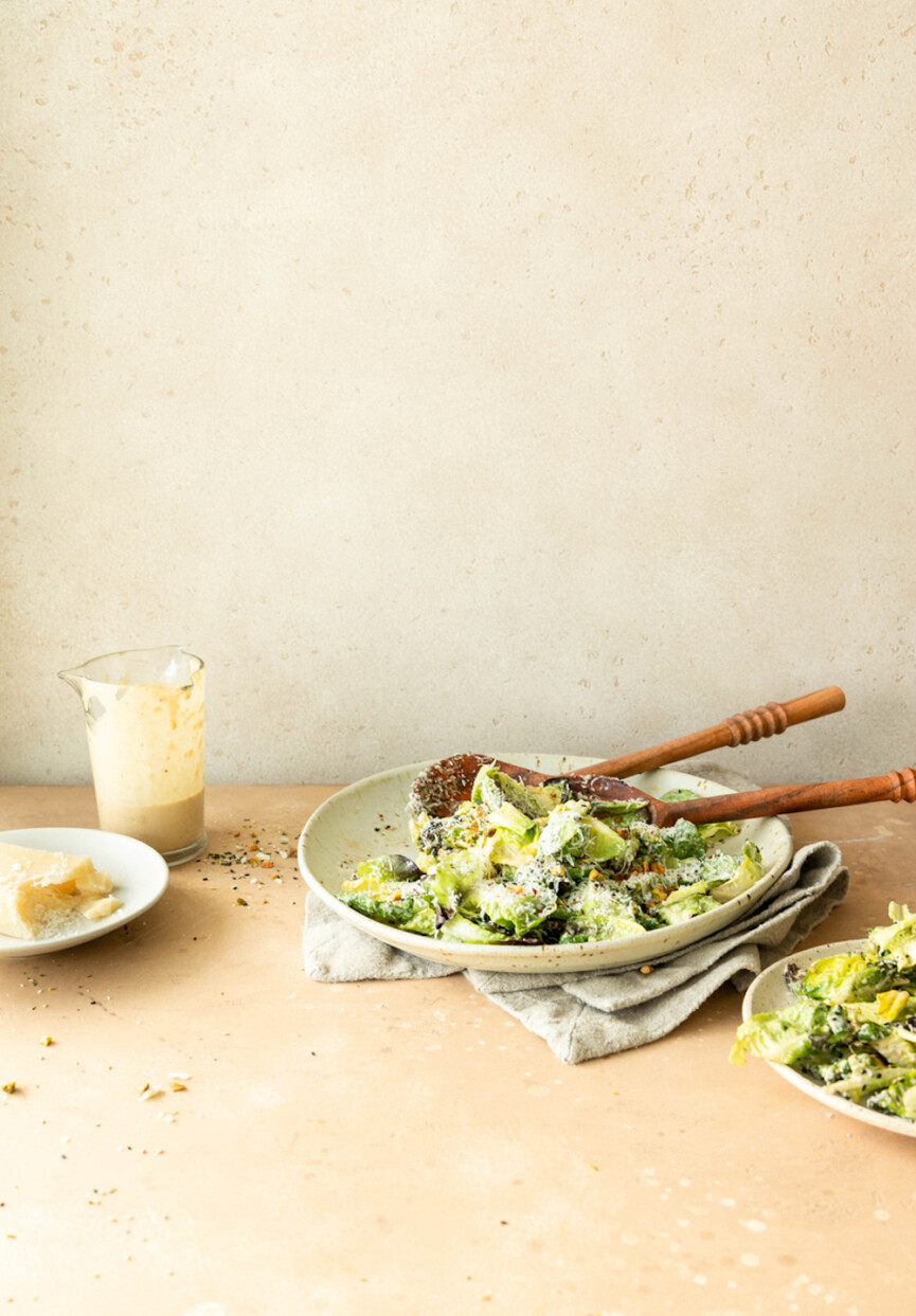 Green salad with sesame dressing.