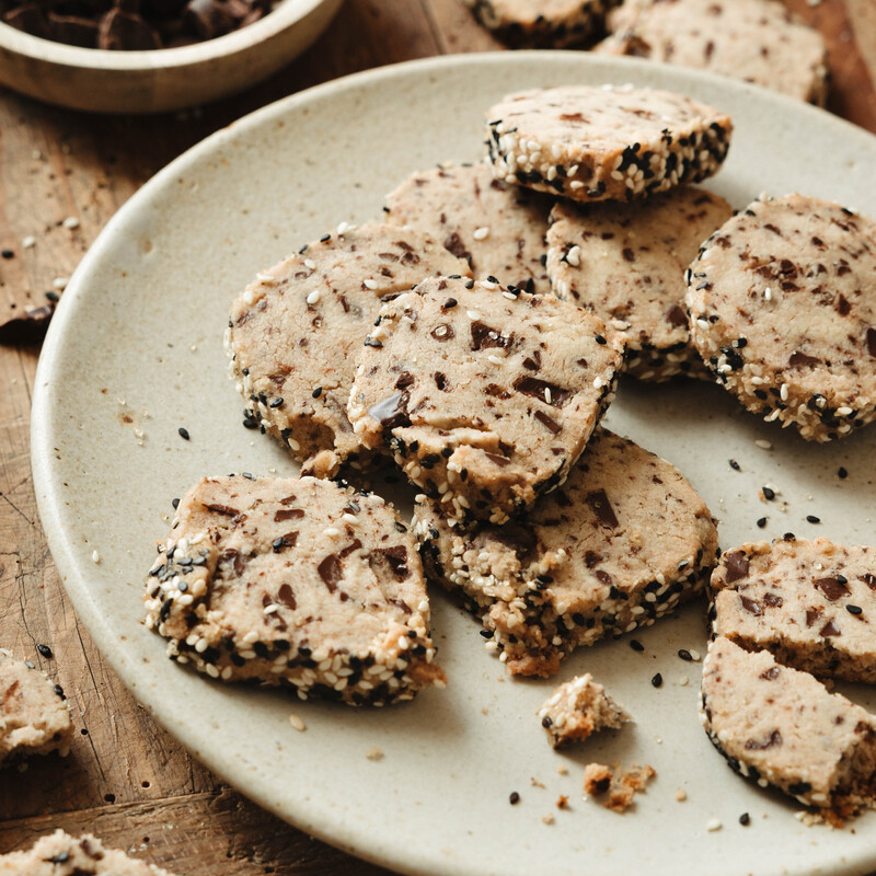 Sesame tahini shortbread cookies.