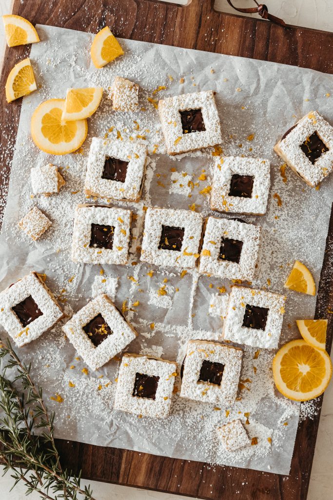 Chocolate Orange Linzer Shortbread Cookies best christmas cookie recipes