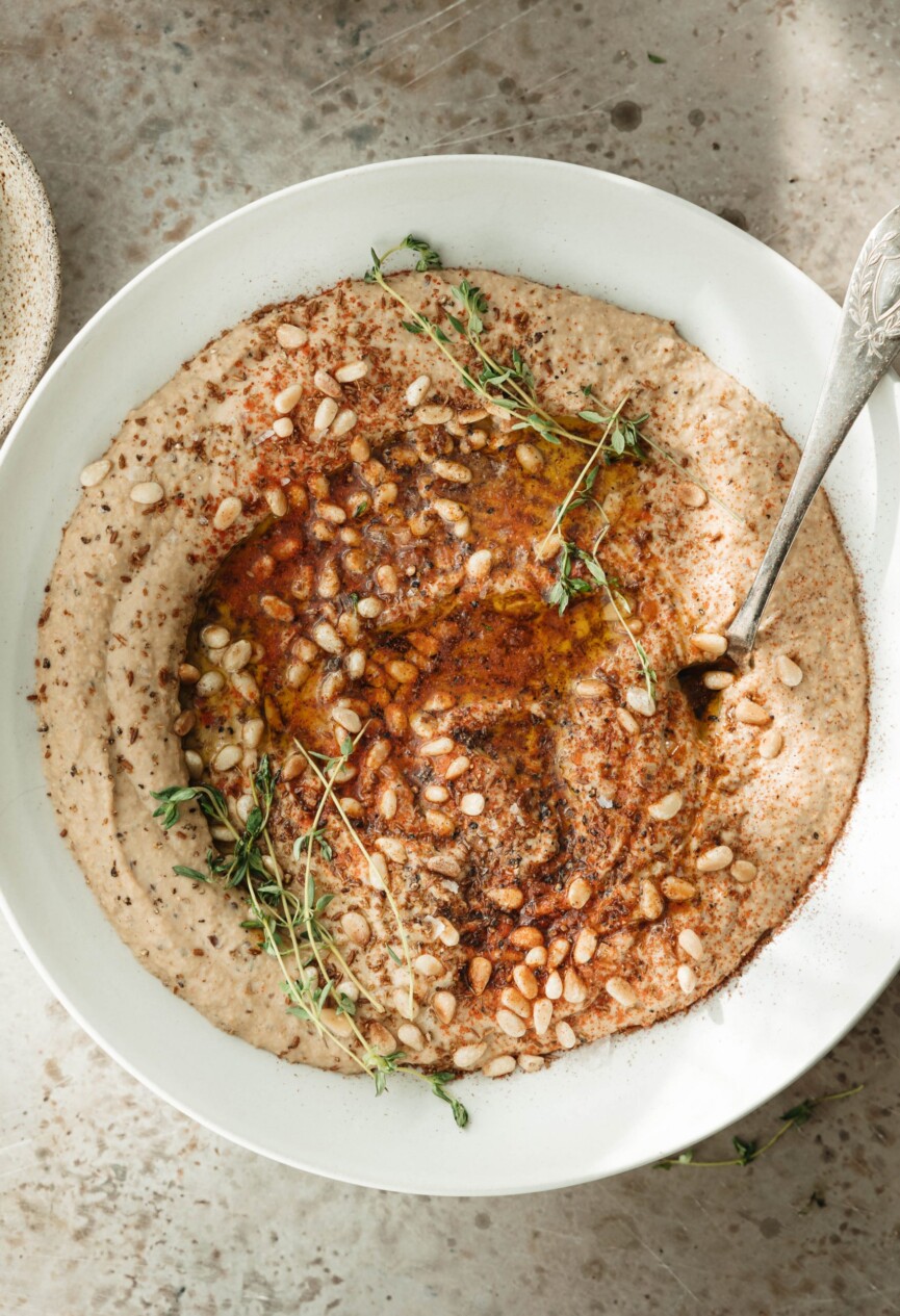 smokey eggplant dip - creamy fall appetizer