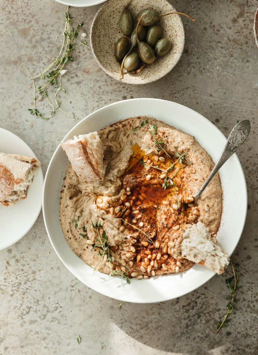 smokey whipped eggplant dip