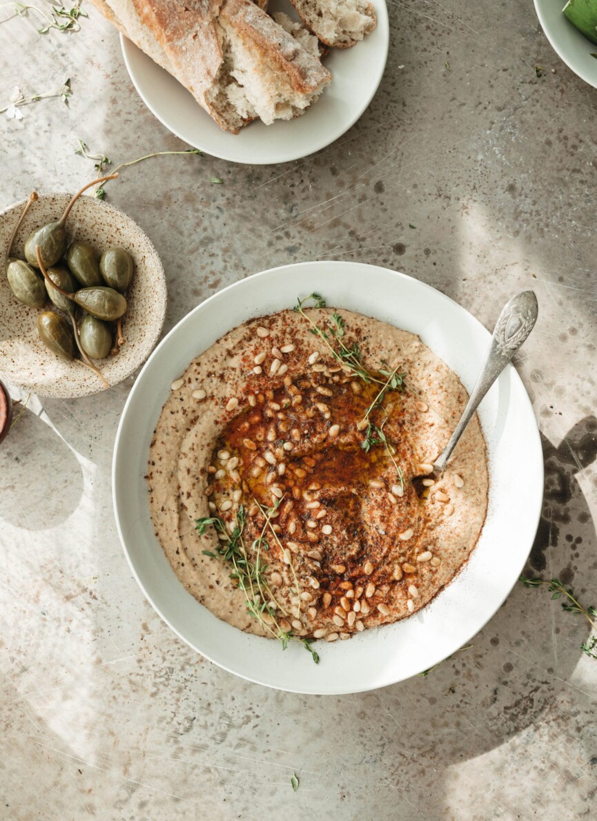 smokey eggplant dip - creamy fall appetizer