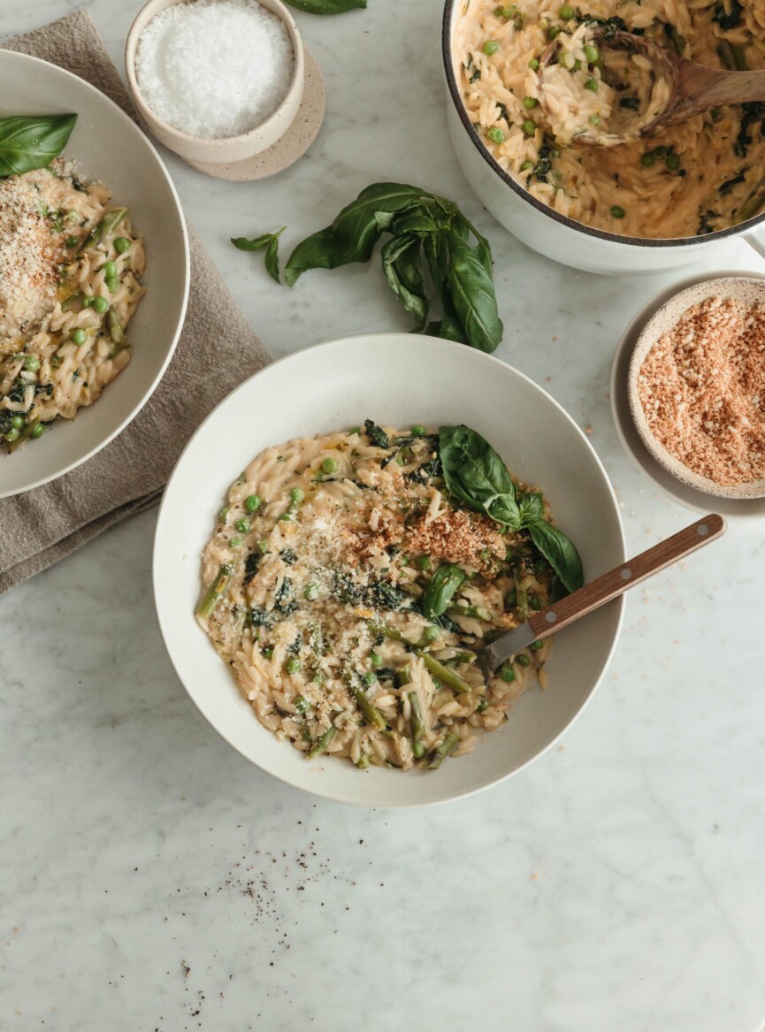 spring one pot parmesan orzo