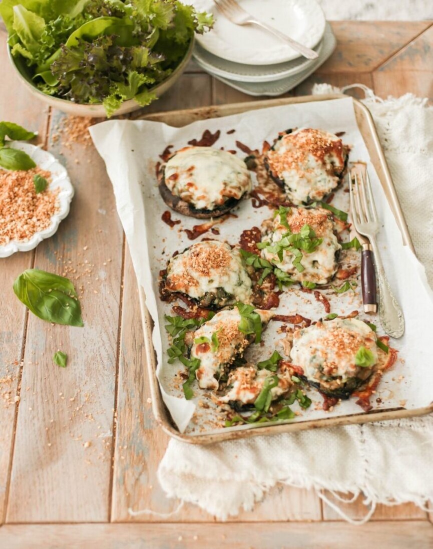 Stuffed portobello mushrooms