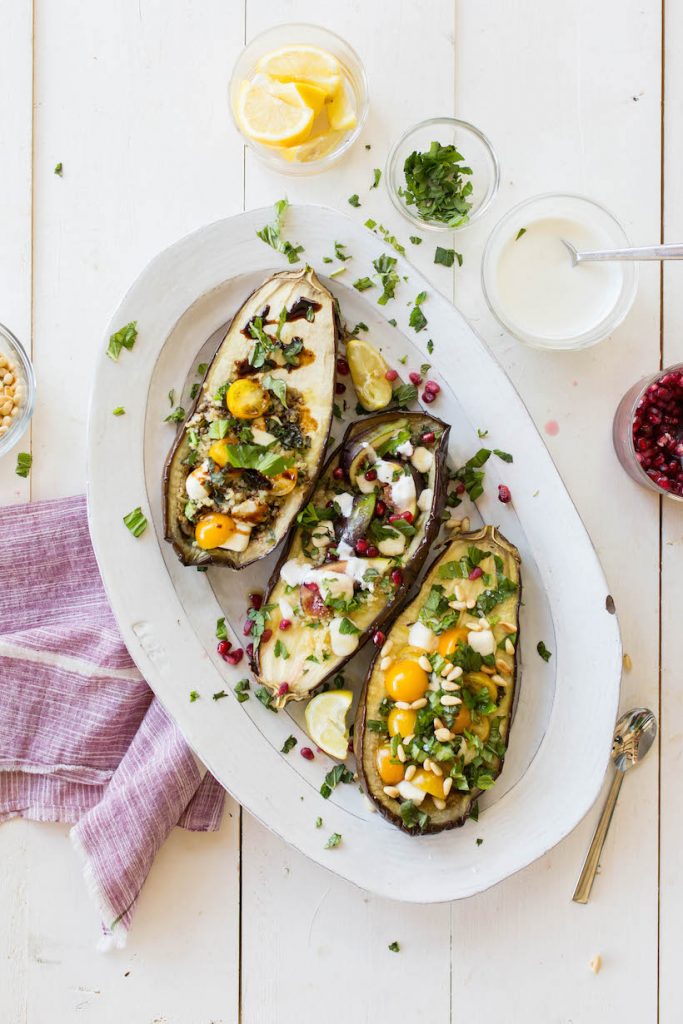 Stuffed Roasted Eggplants