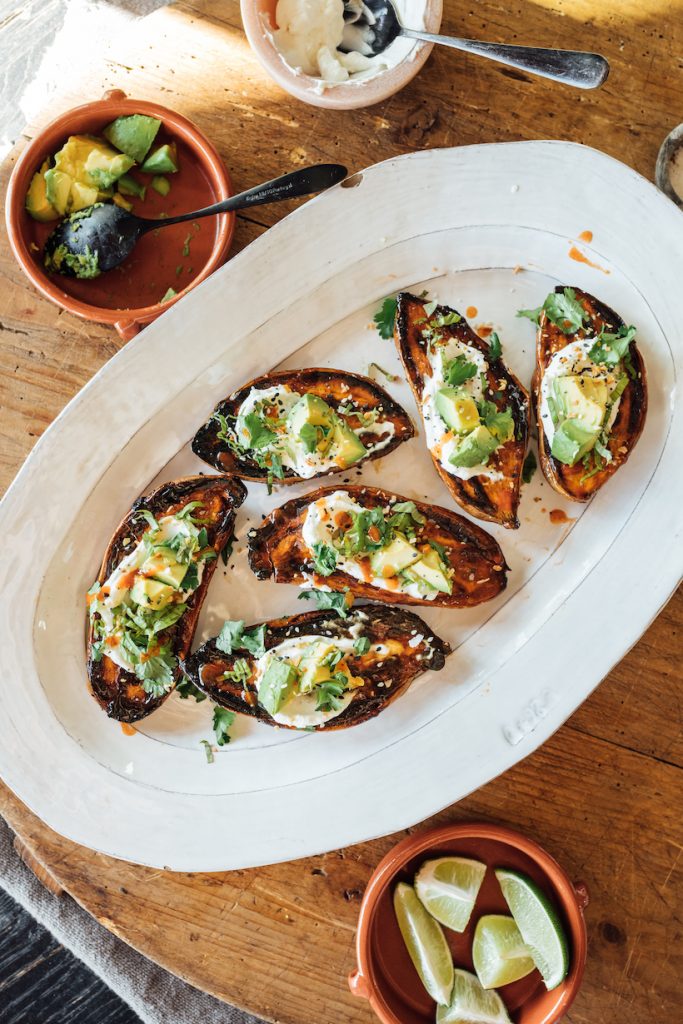 crispy roasted sweet potatoes with yogurt, herb, and everything spice_avocado toast recipes