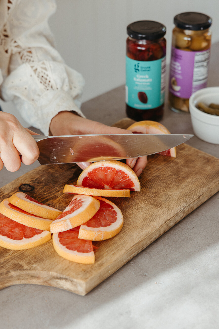 slicing citrus