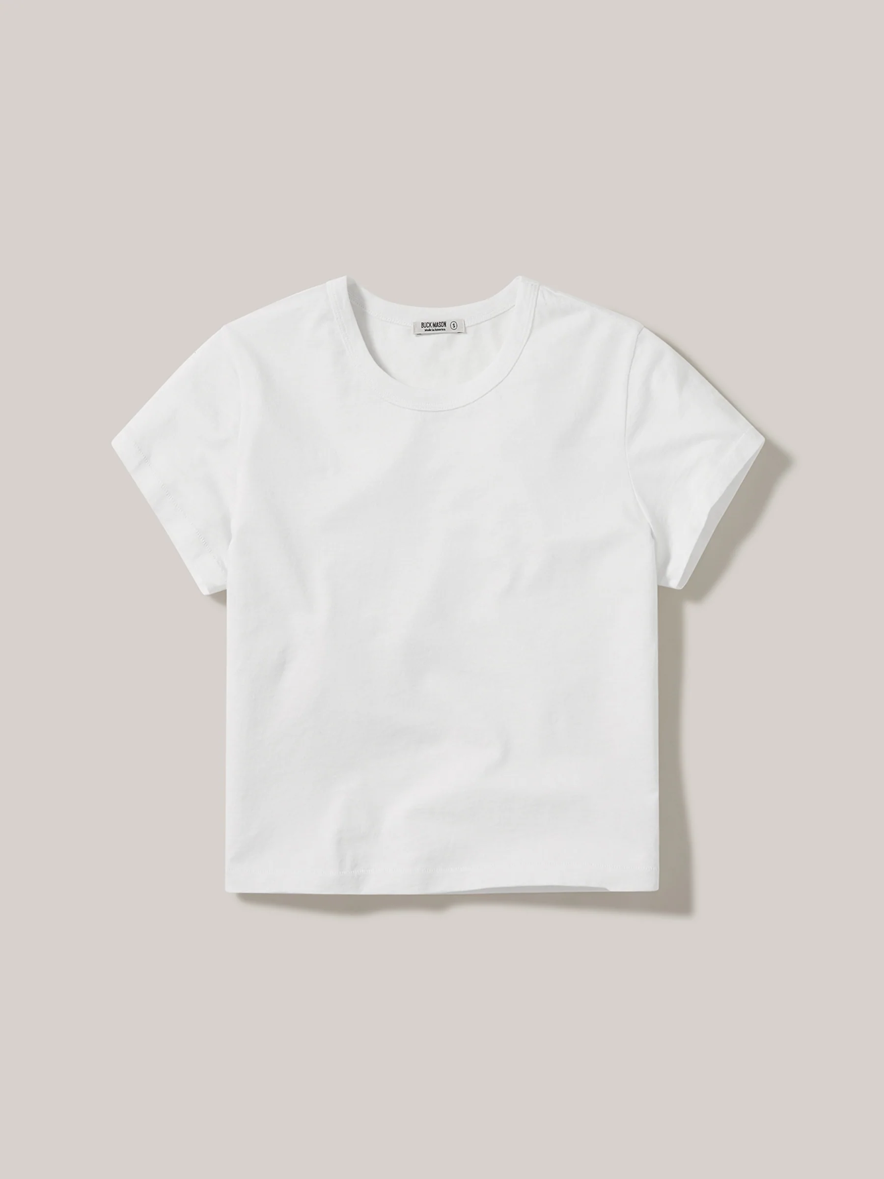 Buck Mason White Pima Cropped Tee